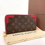 LOUIS VUITTON purse M61854 Zippy wallet Retiro Monogram canvas Red Brown Women Used - JP-BRANDS.com
