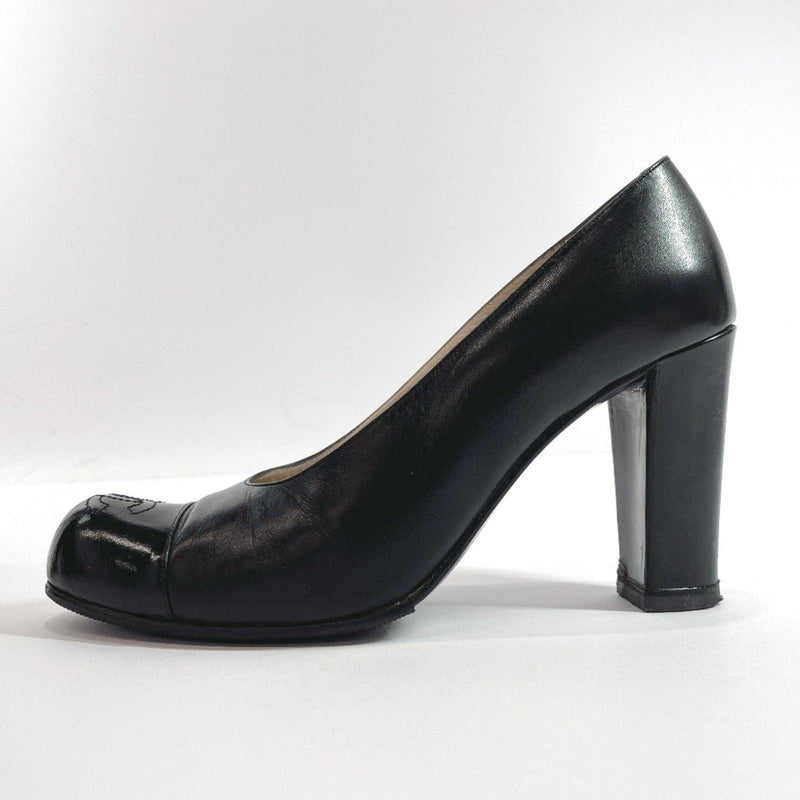 CHANEL pumps A07753 COCO Mark leather black Women Used - JP-BRANDS.com