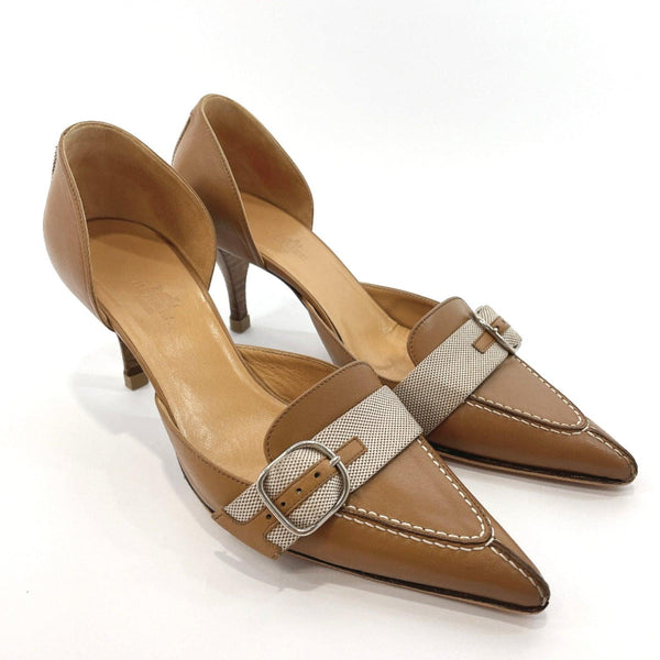 HERMES pumps Buckle pointed toe leather Brown Women Used - JP-BRANDS.com