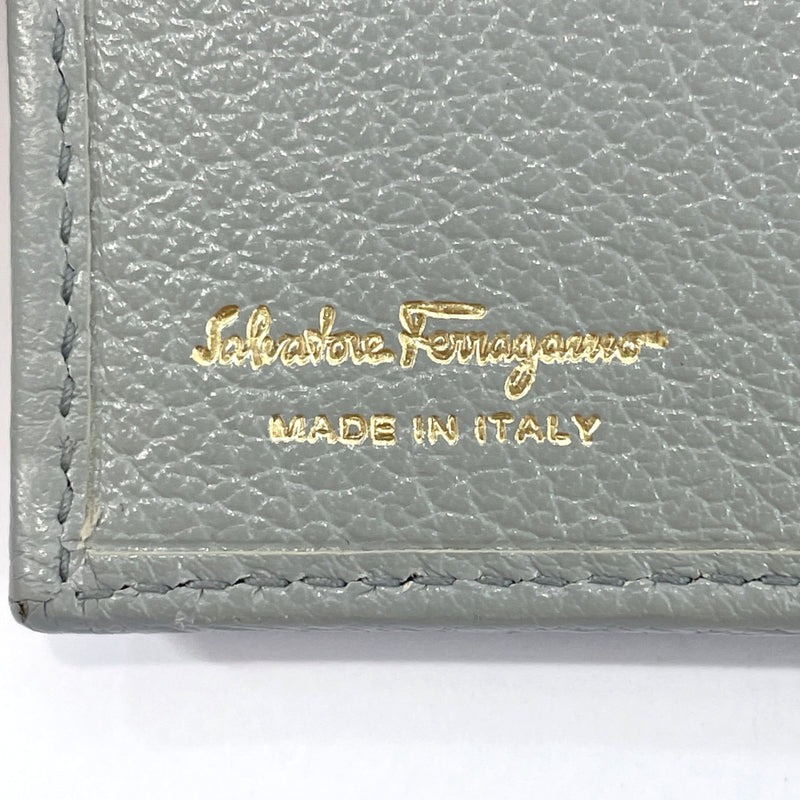 Salvatore Ferragamo Tri-fold wallet KB-22B001 Gancini leather gray Gold Hardware Women Used