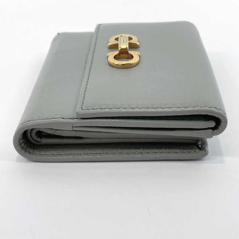 Salvatore Ferragamo Tri-fold wallet KB-22B001 Gancini leather gray Gold Hardware Women Used