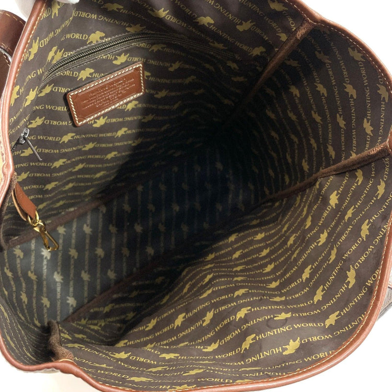 HUNTING WORLD Tote Bag Safari Today canvas/leather khaki Brown mens Used - JP-BRANDS.com
