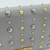 MIUMIU purse Studs leather gray Women Used