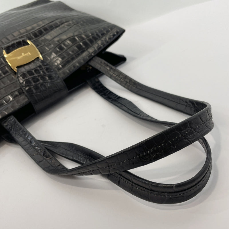 Salvatore Ferragamo Tote Bag AF218254 Vara embossing leather black Gold Hardware Women Used