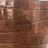 BALLY Shoulder Bag Embossed bucket type vintage leather Brown Women Used - JP-BRANDS.com
