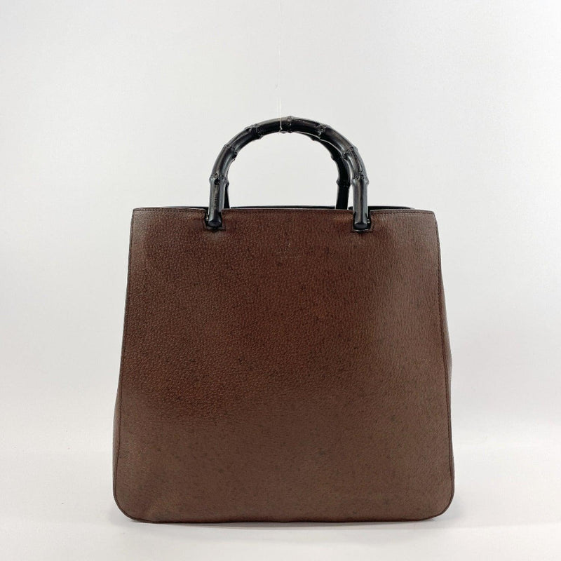 GUCCI Handbag 002.1060 Bamboo vintage leather/Bamboo Brown black Women Used - JP-BRANDS.com
