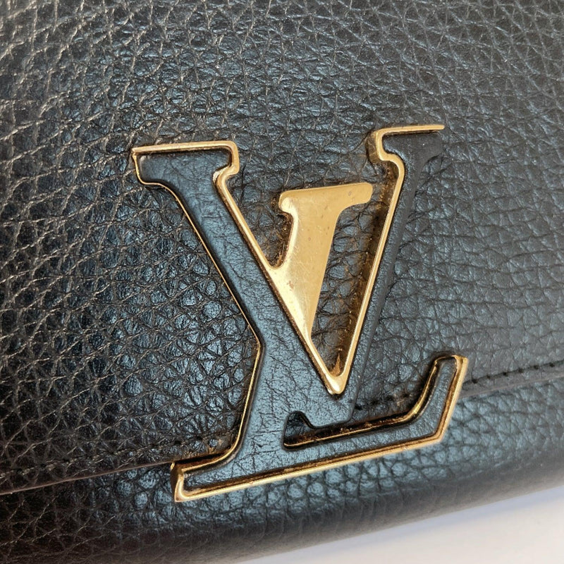 Louis Vuitton Capucines Compact Wallet Bi-Fold Taurillon Leather Metal Gray  Silv