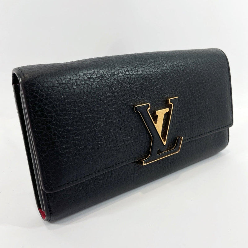 LOUIS VUITTON Clemence Epi Leather Wallet Black-US