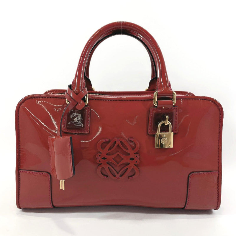LOEWE Handbag 339.37.A03 Amazona 28 Patent leather Red Gold Hardware Women Used - JP-BRANDS.com
