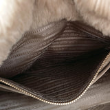 PRADA Tote Bag BN2182 Canapa denim/Fake fur blue beige Women Used