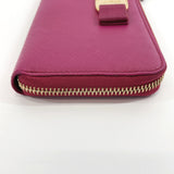 Salvatore Ferragamo purse Vala Ribbon L-shaped zip leather purple Women Used