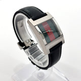 GUCCI Watches 7700L Sherry line Stainless Steel/leather Silver Black Women Used - JP-BRANDS.com
