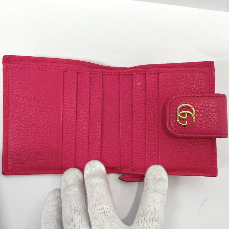 GUCCI wallet 523193 Marmont leather/Gold Hardware pink Women Used - JP-BRANDS.com