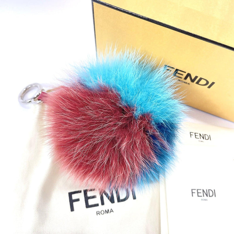 FENDI key ring Pom pom charm Fox/leather multicolor Women Used - JP-BRANDS.com