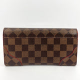 LOUIS VUITTON purse N61221 Portefeiulle Kaisa Damier canvas Brown Red Women Used