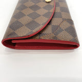 LOUIS VUITTON purse N61221 Portefeiulle Kaisa Damier canvas Brown Red Women Used