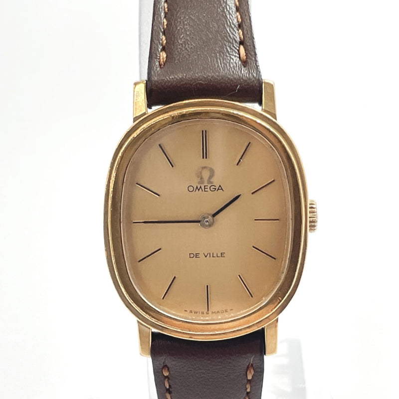OMEGA Watches 625 De Ville Hand Winding vintage Stainless Steel/leather gold Women Used