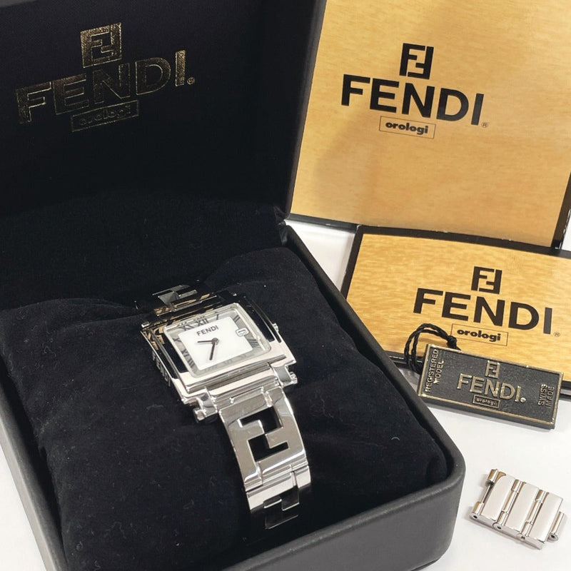 FENDI Watches 6000G quartz Date Square Stainless Steel Silver mens Used - JP-BRANDS.com