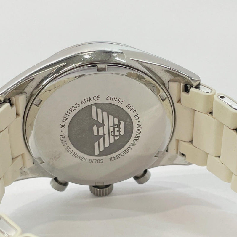 Emporio Armani Watches AR-5859 quartz Stainless Steel/rubber Silver white mens Used - JP-BRANDS.com