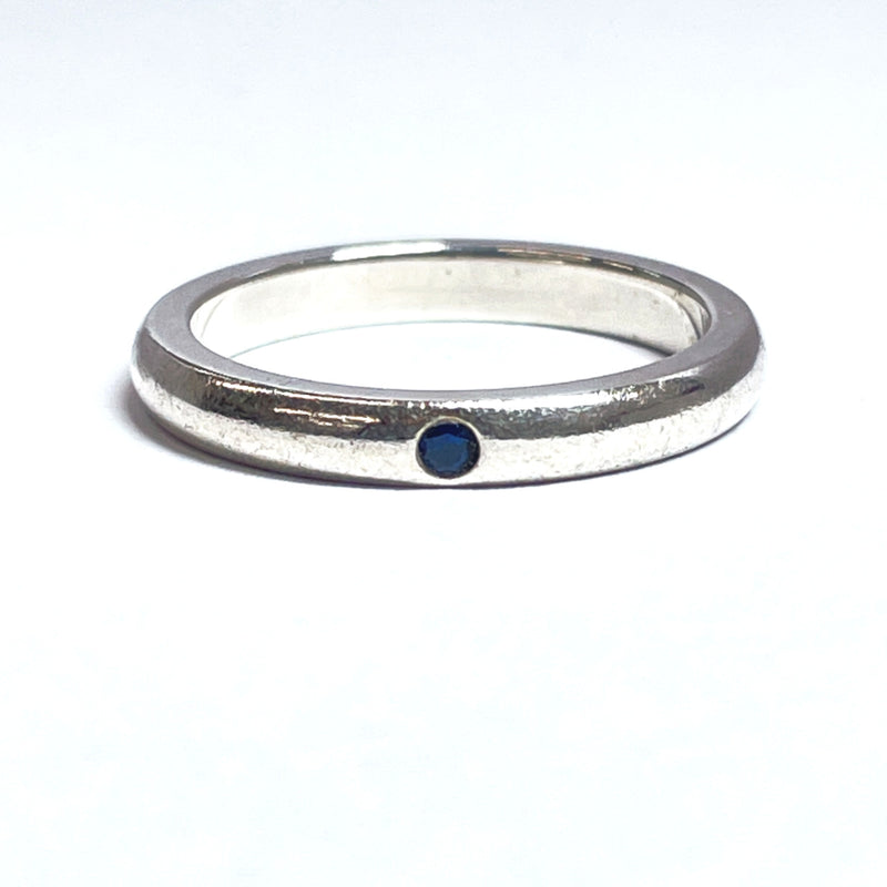TIFFANY&Co. Ring Elsa Peretti Stacking band Silver925/sapphire 10 Silver Women Used