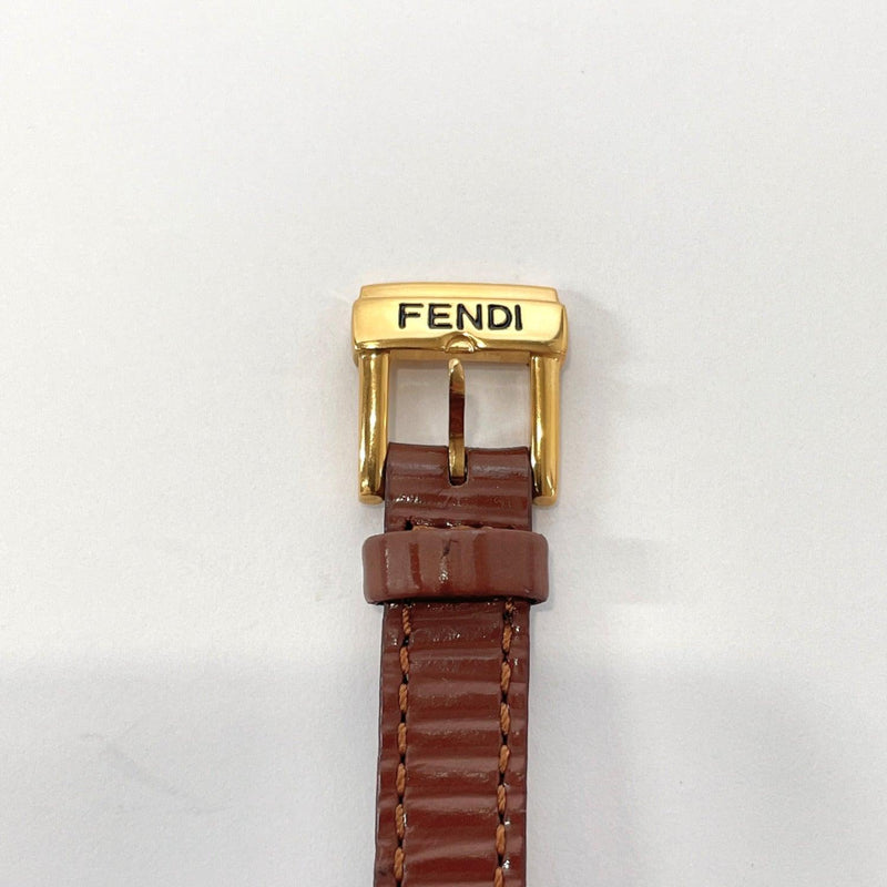 FENDI Watches 640L quartz Stainless Steel/leather gold Brown Women Used - JP-BRANDS.com