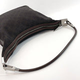 GUCCI Shoulder Bag 01234 one belt GG pattern GG canvas/SilverHardware Dark brown Women Used - JP-BRANDS.com