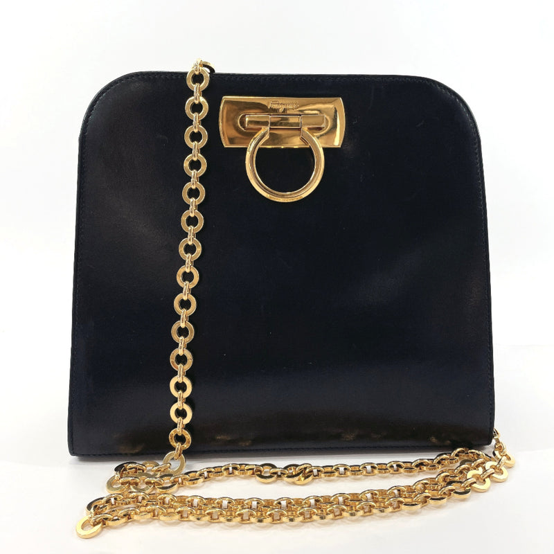 Salvatore Ferragamo Purse Vara Bow Shoulder Leather Bag Gold Chain | eBay