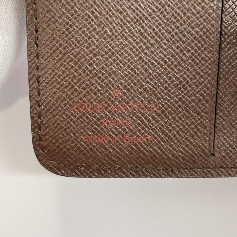 LOUIS VUITTON wallet N61668 Compact zip Damier canvas Brown unisex Used
