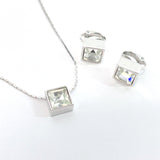 GIVENCHY Necklace Earing set metal/Rhinestone Silver Women Used - JP-BRANDS.com