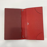 HERMES Notebook cover Agenda Vision 2 Courchevel wine-red □KCarved seal Women Used - JP-BRANDS.com