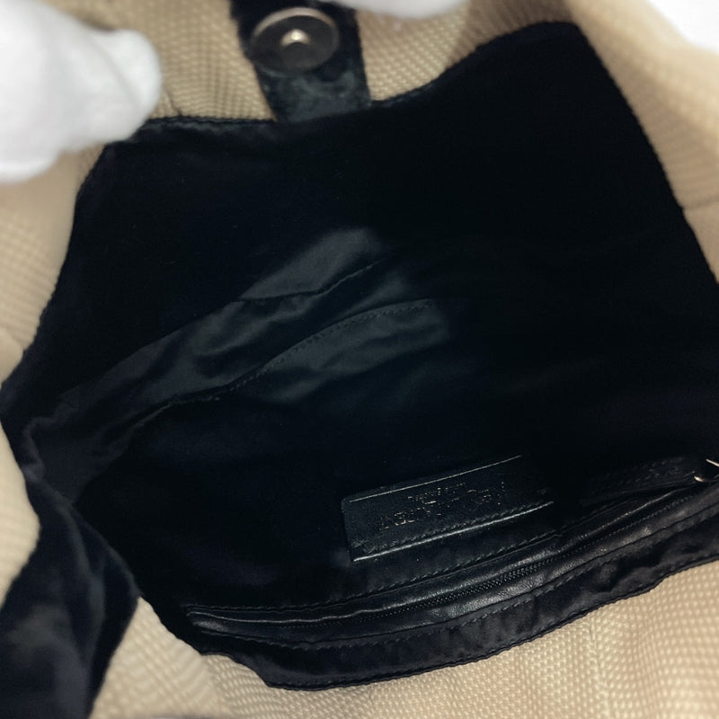 Yves Saint Laurent rive gauche Shoulder Bag 119960 canvas/Velor beige Black Women Used