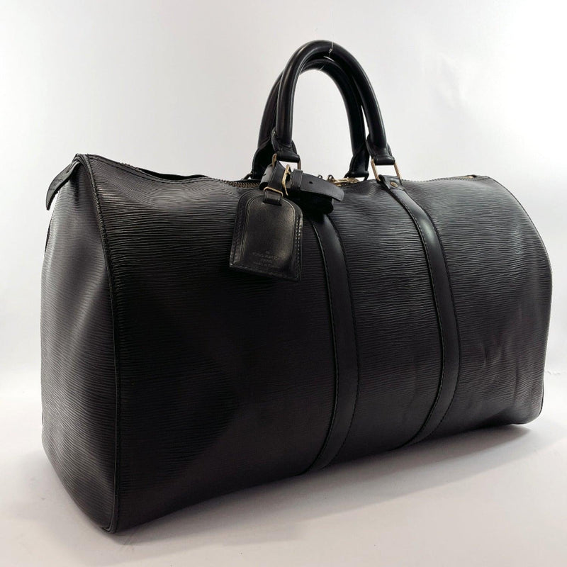 BAG KEEPALL 45 in black epi leather, address tag numbe…