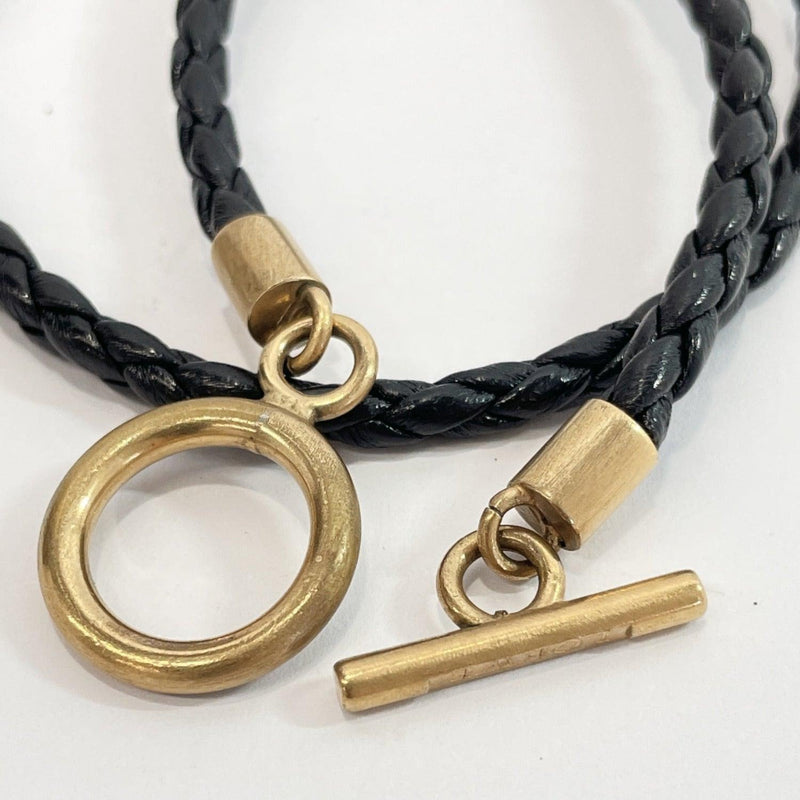 LOEWE bracelet leather/Gold Hardware Black unisex Used - JP-BRANDS.com
