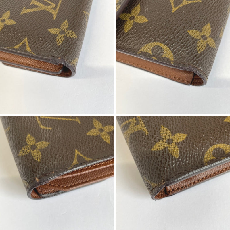 Louis Vuitton Vintage Porte Tresor Etui Papier Monogram Trifold Wallet Brown