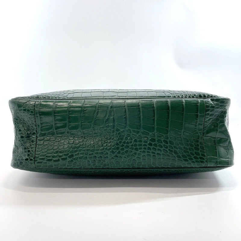 Longchamp Tote Bag Embossing leather green Women Used - JP-BRANDS.com