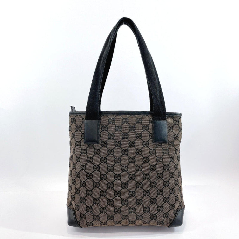 GUCCI Tote Bag 019.0402 GG canvas Brown Black Women Used - JP-BRANDS.com