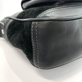 LOEWE Shoulder Bag anagram leather/Suede Black Women Used - JP-BRANDS.com