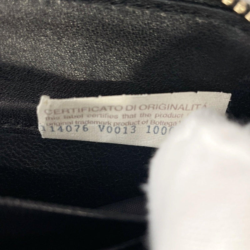 BOTTEGAVENETA purse 114076 V0013 1000 Intrecciato Round zip leather Black mens Used - JP-BRANDS.com