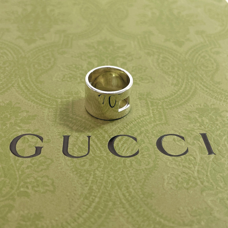 GUCCI Ring G logo motif Silver925 #9.5(JP Size) Silver Women Used