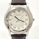 GUCCI Watches 5500M Stainless Steel Silver Brown mens Used - JP-BRANDS.com