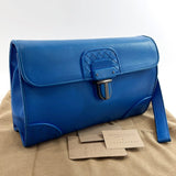 BOTTEGAVENETA Clutch bag Intrecciato leather blue mens Used - JP-BRANDS.com