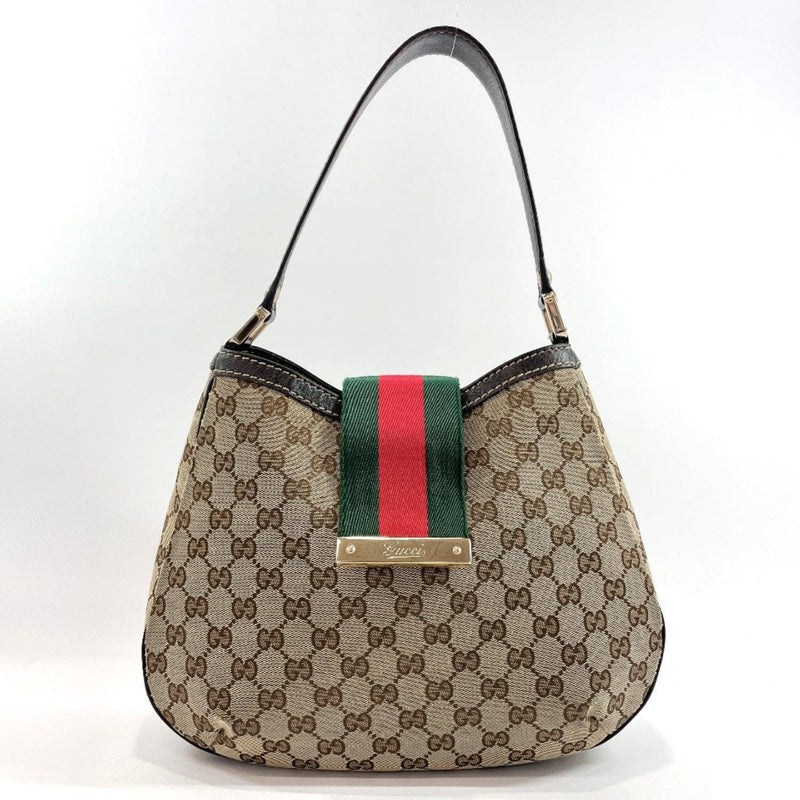 Gucci Women's Pre-Loved Sherry Line Shoulder Bag, Gg Canva, Brown
