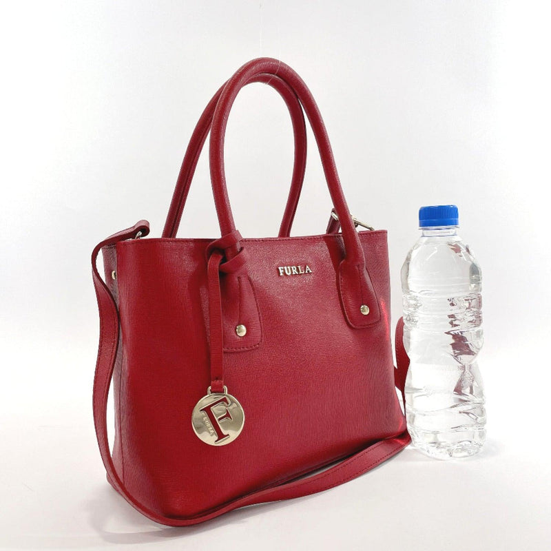 Furla Handbag 2way leather Red Women Used - JP-BRANDS.com
