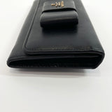 PRADA purse ribbon Safiano leather Black Women Used