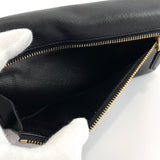 PRADA purse ribbon Safiano leather Black Women Used