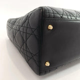 Christian Dior Handbag Lady Dior Canage 2way lambskin Black Women Used - JP-BRANDS.com