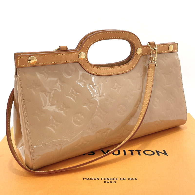 LOUIS VUITTON Shoulder Bag M91372 Roxbury Drive 2WAY Monogram Vernis beige Women Used