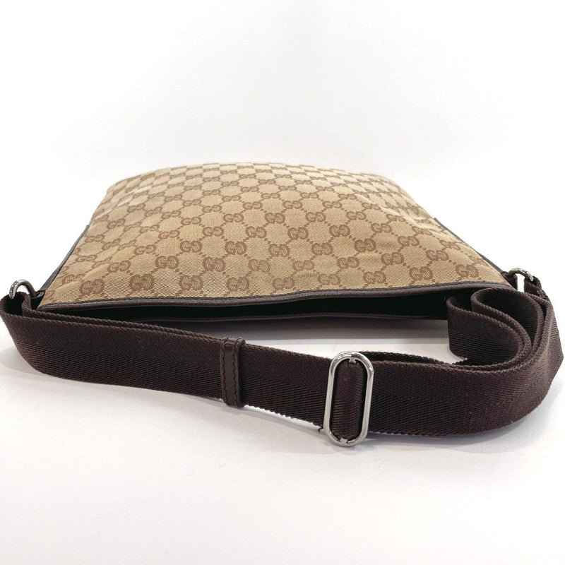 GUCCI Shoulder Bag 113013 Square type GG canvas/leather Brown unisex U –