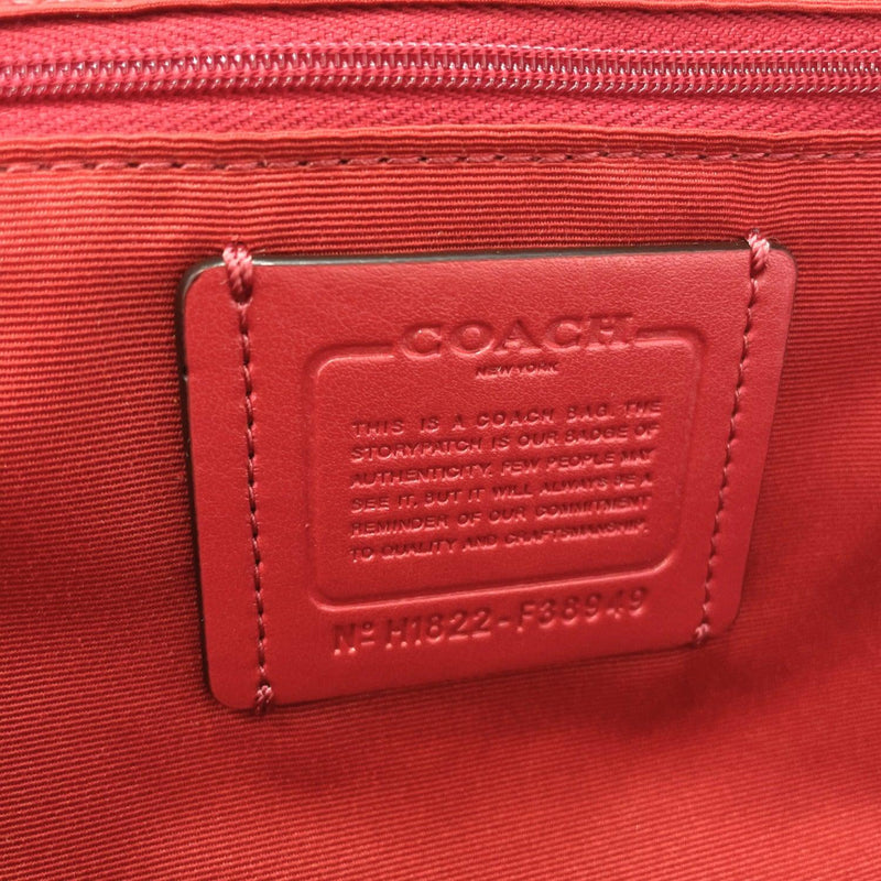 COACH Backpack Daypack F38949 Gingham check PVC Red Black Women Used - JP-BRANDS.com