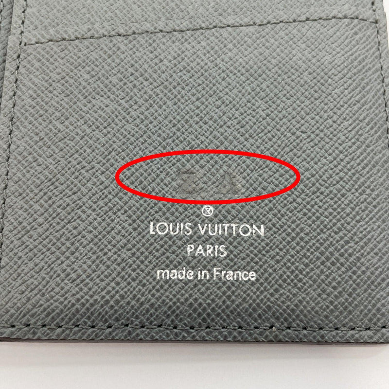LOUIS VUITTON purse M33401 Bill Compartment Portefeiulle Ron Taiga gray mens Used - JP-BRANDS.com